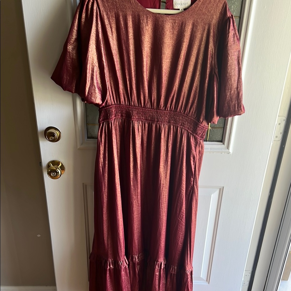 Multicolored Midi Flutter Sleeve Sundress for Cocktail Events
